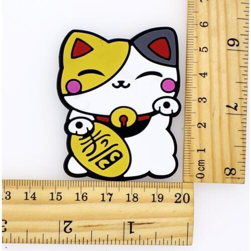 Lucky Cat Symbols Flatback Soft PVC Charms Fit Keychain/Fridge Magnet/Shoes/Phone Case DIY Craft Ornament Japan Favors