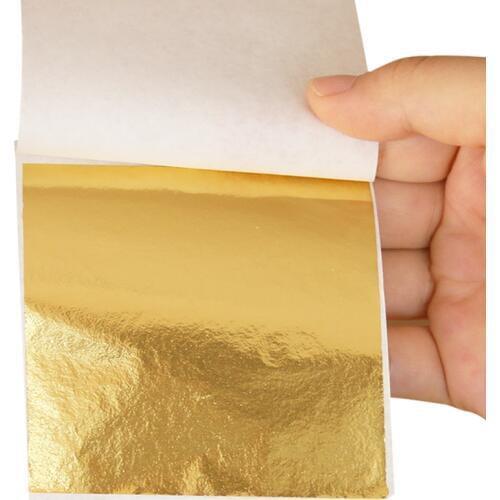 100Pcs Imitation Gold/Sliver/Copper Foil Craft Paper Art Leaf Leaves Sheets Foil Paper Gilding DIY Hand Decor Design Paper 8*8cm