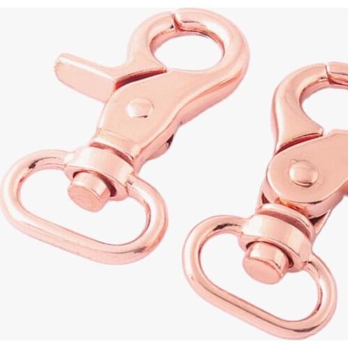 3/4" Rose Gold Swivel Clasp Claw Lobster Clasp for Dog Tie-out Collar Webbing Trigger Snap Hook Handbag Clip Purse Hardware