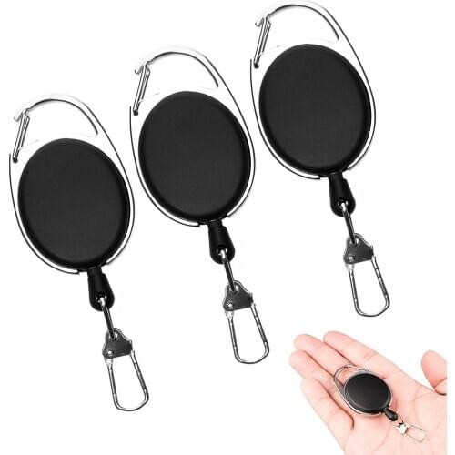 3 pcs of Fly Zinger Retractor Extractor Keeper Fishing Accessories Fishing Retractor Zinger Key ring Reel Holder Fishing Tool