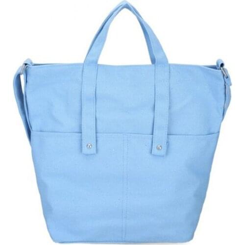 4PCS / LOT Fashion Folding Canvas Shopping Bag Casual Girls Single Shoulder Bag Pure Color Reusable Tote Storage Bag