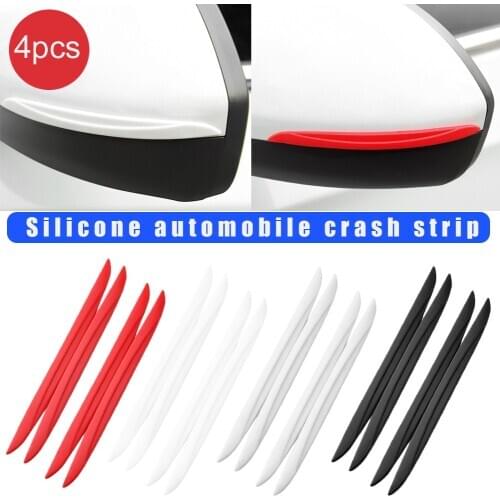 4Pcs Anti-collision Strip Scrape Guard Bumper Guard Car Door Edge Protector Rearview Mirror Protection Sticker Protective Strip
