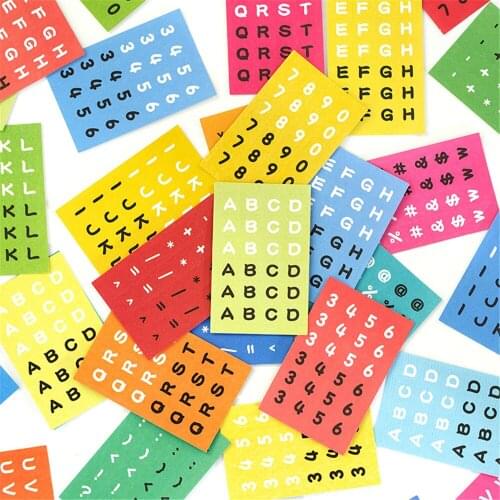 48pcs Colorful Numbers Letters Stickers Kawaii DIY Scrapbooking Hand Account Journal Decorations Korean Stickers Stationery
