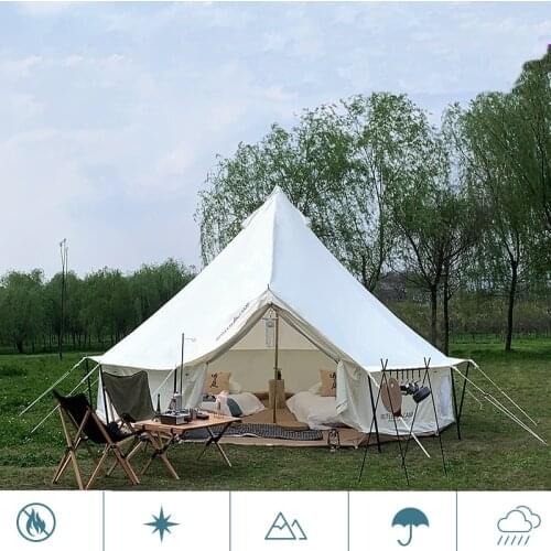 4x4x2.5m Outdoor Safari Glamping Tent Waterproof Oxford Luxury Yurt Bell Tent Family Camping Gazebo Tents Outdoor Camping Large