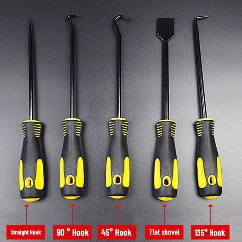 9Pcs Screwdrivers Scraper Pick Hook Kit Alloy Steel Length 230mm Pick Gasket Scrap Hose Removal Tools Set For Car
