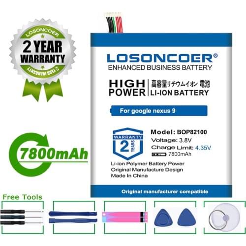 LOSONCOER Battery 7800mAh BOP82100 B0P82100 For HTC TH1 For Google Nexus 9 Tablet PC 8.9" Battery