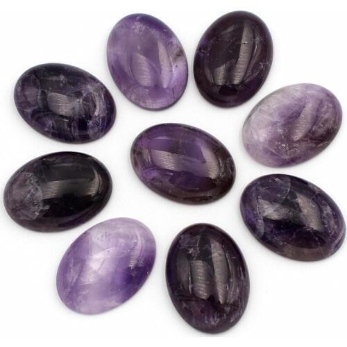 Amethyst stone Dome Oval Cabochon Beads Flat Back stone Semi-precious cabochons for Jewelry Making