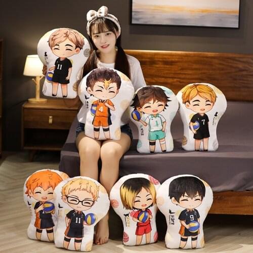 Anime Haikyuu!! Plush Pillow Haikyuu!! Hinata Shoyo Tobio Kageyama Figure Doll Keychain Cartoon Pillows Soft Stuffed Toys