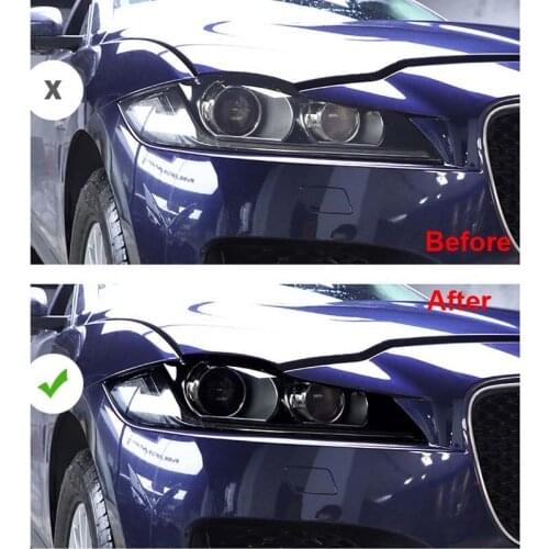 Car Smoke Black TPU Headlight Protect Film Fit For Jaguar XF 2016-2019