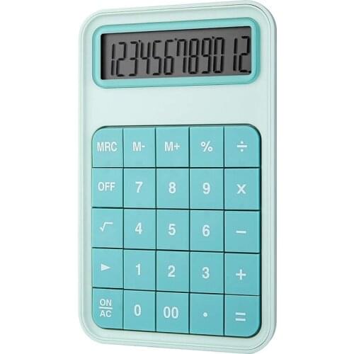 Large Button Calculator 12 Digit LCD Office Calculator with Large Display for School Office Home Counter - Turquoise