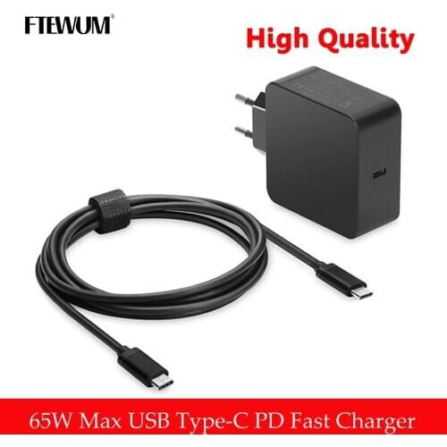 20V 3.25A 65W 45W Type C USB C PD Fast Charger Laptop Adapter for Macbook Pro 12 13 ,lenovo,Huawei,Matebook ,HP, DELL XPS,Power
