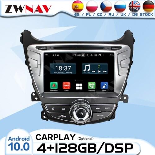 Carplay 128G 2 Din Android Radio Receiver For Hyundai Elantra 2014 2015 Auto Audio Stereo Video Player GPS Multimedia Head Unit