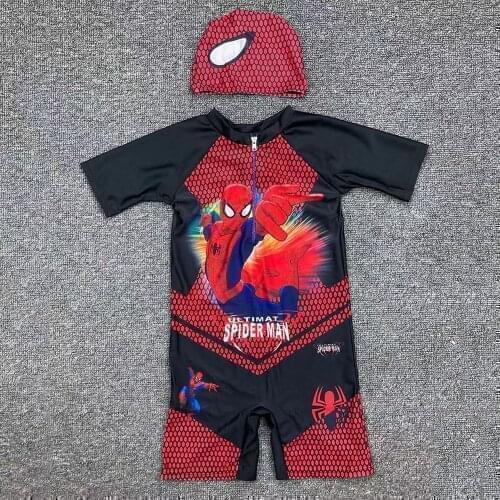 2021 Summer New Boy One Piece Suit Swimsuit Children Short Sleeve Swimming Suit Kid Cartoon Swimwear Beachwear Baby Bathing Suit