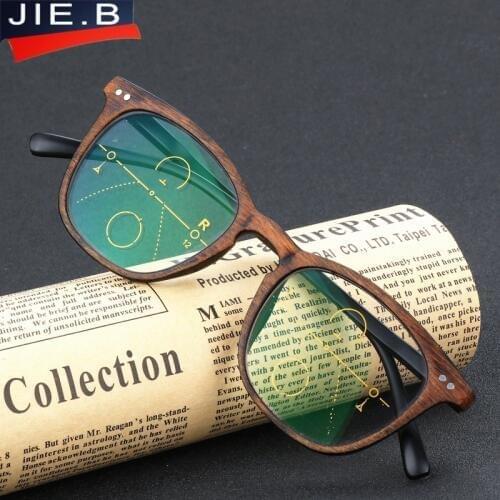 JIE.B Brand Vintage Multi-focal Progressive Reading Glasses Men Women Presbyopic Eyeglasses For Male Female Eyewear