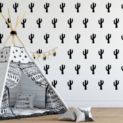 Cactus Pattern Lovely Sweet Removable Wall Stickers for Kids Room Art Decoration for Home Vinyl Wall Decals Bedroom Murals TA550