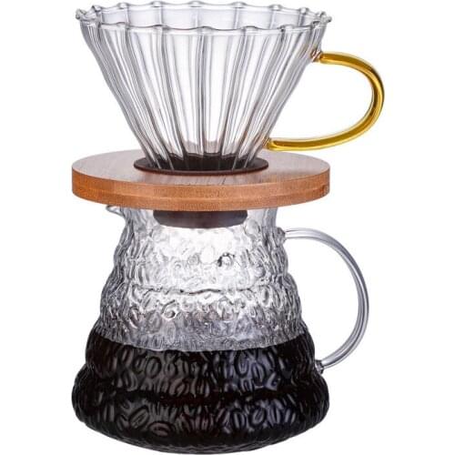 400ml/600ml Coffee Bean Pot Heat-resistant Glass Hand Flush Pot, Open Flame Direct-boiled High Borosilicate Glass