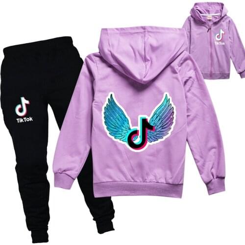 TIK TOK 2-13 Yrs Girls Boys Suit Fall Spring Baby Clothing Thin Jacket+Pant 2Pcs Sets Kids Casual Tracksuits