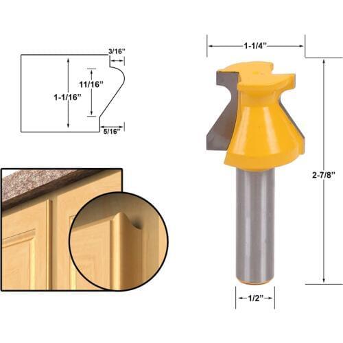 1pcs Door Lip & Finger Grip Router Bit - 1/2" Shank wood cutter Shimming Instructions