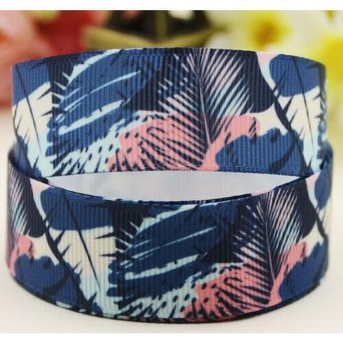 22mm 25mm 38mm 75mm leaf Cartoon pattern printed Grosgrain Ribbon party decoration 10 Yards X-04208