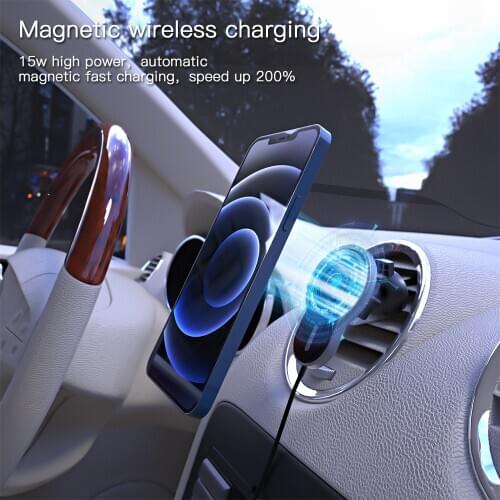 Magnetic Wireless Car Charger Air Vent Mount Stand For iPhone 12 Pro Max 12 Mini 12 Pro 15W Wireless Fast Charging Car Holder