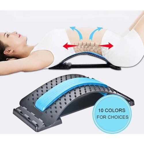 1pc Back Stretch Support Lumbar Equipment Massager Magic Stretcher Fitness Lumbar Support Relaxation Spine Pain Relief Dropship