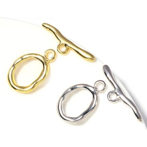 DC 5pcs/lot Copper Irregular OT Shape End Fastener Clasps for Bracelets Necklace End Caps Clasps Connectors DIY Jewelry Making