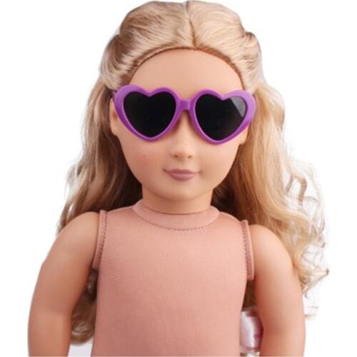 Mini Toys baby glasses for 40-45 cm toy new born dolls accessories and American doll Plastic sunglasses white pink blue purple 6