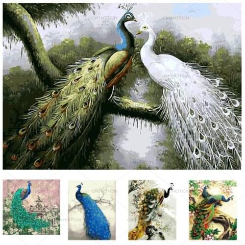 Fashion Art 5D DIY Diamond Painting Cross Stitch Diamond Embroidery Peacocks Animals Art Decor Vintage Wall Art Diamond Picture