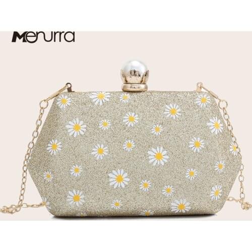 Sequins Fashion Party Wedding Clutch Bag Flower Evening Bag Ladies Mini Messenger Bag For Women Flap Shoulder Bag Handbag Purse