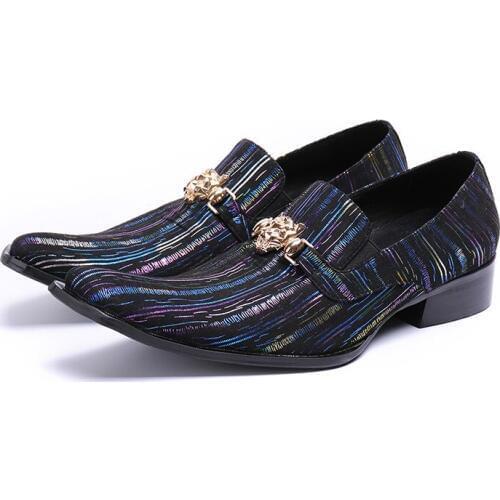 Square Toe Brand genuine Leather Men Oxford Shoes Business Men formal square Toe Shoes striped Men Wedding Dress Boat Shoes