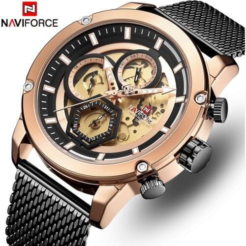 NAVIFORCE Mens Watch Top Brand Luxury Fashion Quartz Men Watches Waterproof Sports Steel Military Wrist Watch Relogio Masculino