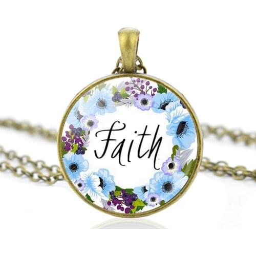 Bible Verse Quote Necklace Copper Chain Pendant Necklace Faith Jewelry Vintage Christian Accessories