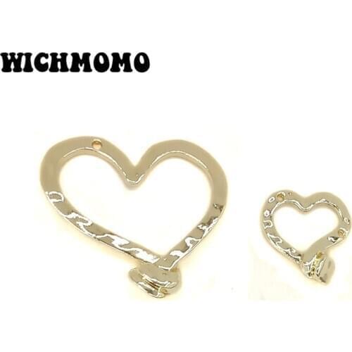 2020 New High Quality Zinc Alloy Gold Big and small hearts Square Charms Pendant for Earring Necklace Jewelry Accessories
