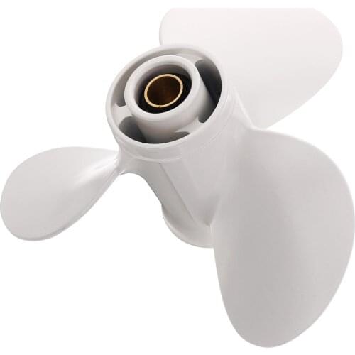 White For Yamaha 20-30HP 664-45947-01-EL Aluminium alloy 9 7/8 x 11 1/4 Boat Outboard Propeller 10 Spline Tooth 3 Blades