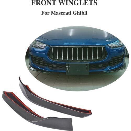 Carbon Fiber Front Bumper Lip Splitters for Maserati Ghibli Base Sedan 2018 2019
