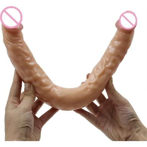 17 Inch Super Huge Double Dildo Big Dick Soft Silicone Penis Female Masturbation Sex Toys Lesbian Sex Products For Women