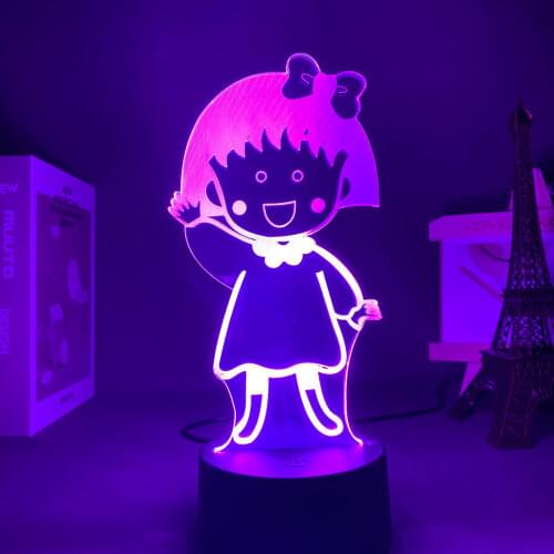 LED Lamp Anime Lamp Chibi Maruko Chan for Room Decor Night Light Rgb Colorful Desk Lamp Chibi Maruko Chan Manga Gift