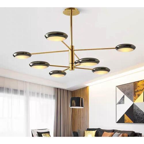 Nordic style LED chandelier light luxury restaurant lighting Loft rotating chandelier living room bedroom hang lamps