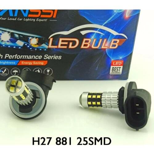VANSSI H27 881 Car LED Fog Light Bulbs Product 6000K White 2 Pieces Auto Fog Lamp 1200 Lumens Extremely Bright 1020 Chips