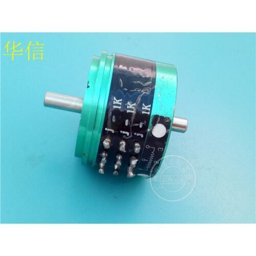 [VK] Used Green Pot CPP-45B triple double-axis conductive plastic potentiometer 1K axis 6MM 9 feet switch