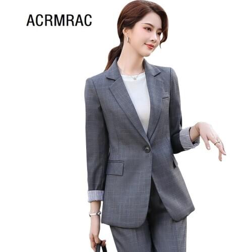 Women suits autumn winter blazers pants Office Lady Formal Work clothes women pants suits woman set suits 6129