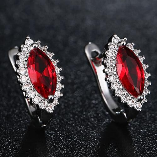 HUAMI 2021 Design Angel Tears Drop Earrings Buckle Oval Shape Multicolor AAA Zircon Fashion Charm Earrings Jewelry for Women
