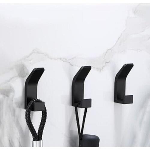 1pc Nordic Simple Space Hook For Kitchen Bathroom Living Room Aluminum Non Perforated Door Back Clothes Hat Hook Shelf 2021 New