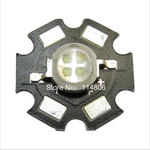 10pcs 5W 4-LED Green 520nm SMD LED diodes light Parts + 20mm Star Heatsink