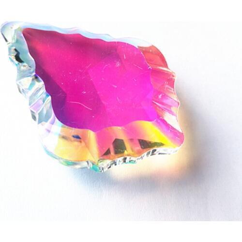 Top Quality 102pcs 63mm Clear AB Crystal Glass Faceted Prisms Maple Leaf Shape Crystal Chandelier Trimmings, Wedding Decoration