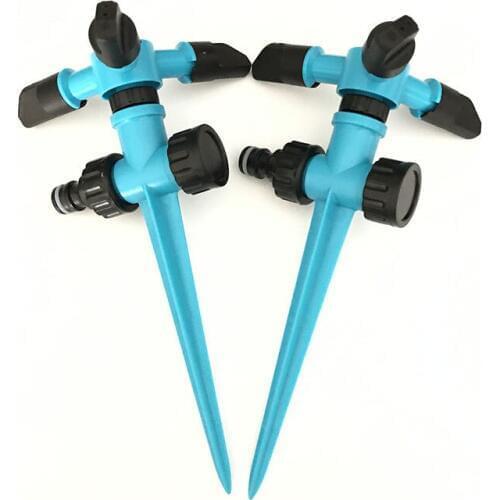5pcs -pack Garden Supplies Three-arm Rotating Spray Nozzle 360 Degree Rotary Adjustable Sprinkler Spray Lawn Nozzle