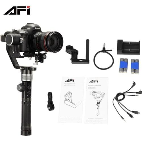 Big Discount AFI 3 axis handheld camera steadicam gimbal stabilizer with max load 3.2kg
