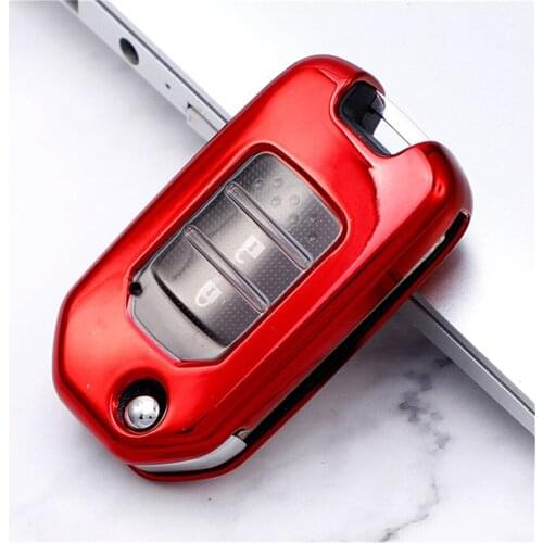 TPU Car Key Case Flip Remote Cover For Honda FIT XRV VEZEL CITY JAZZ CIVIC HRV Folding Key Protector Shell Transparent Smart Fob
