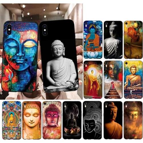 FHNBLJ Retro Galactic Gautama Buddha Budha Phone Case for iPhone 11 12 pro XS MAX 8 7 6 6S Plus X 5S SE 2020 XR cover