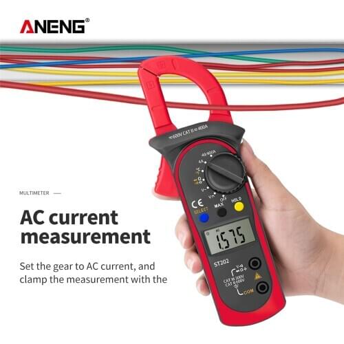 ST202 Digital Clamp Multimeter Resistance Ohm Transistor Testers AC/DC Current Voltmeter Lcr Clamp Meter with Temperature